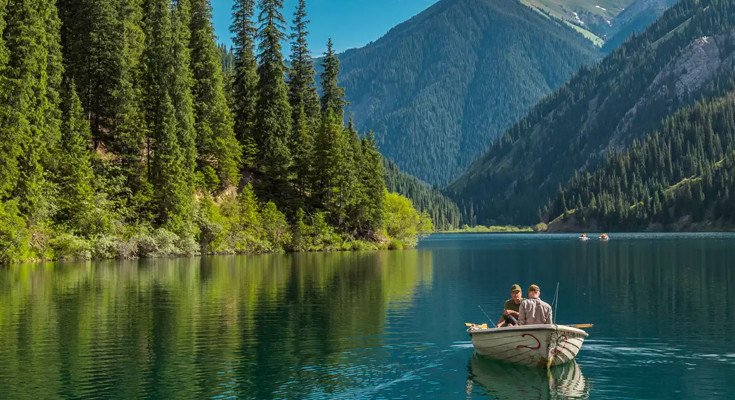 Panoramic view of Kolsai Lakes
